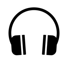 Headphone silhouette icon. Music listening. Vector.