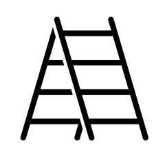 Simple stepladder icon. Work tool. Vector.