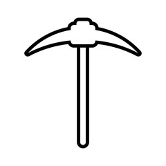 Simple pickaxe icon. Mining item. Vector.