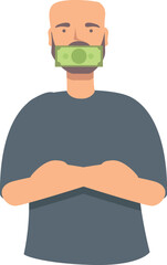 Extortion lobbyist icon cartoon vector. Business money. Pr corruption