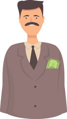 Campaign lobbyist icon cartoon vector. Business money. Smoking vote