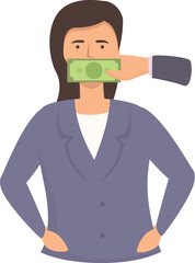 Vote money icon cartoon vector. Lobbyist bribery. Campaign corruption