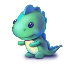 Cute green dinosaur