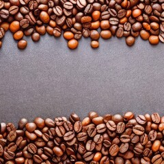 coffee beans on burlap background. Generative AI.