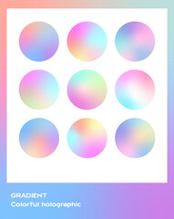 Collection of colorful gradient background for graphic design. Vector illustration