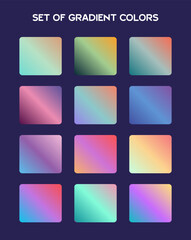 Collection of colorful gradient background for graphic design. Vector illustration