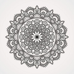Flower mandalas with symmetrical incorporation of circular ornaments. suitable for henna, tattoos, coloring books