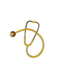 Yellow Stethoscope on a transparent background