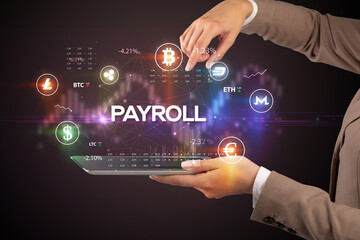 Close-up of a touchscreen with inscription