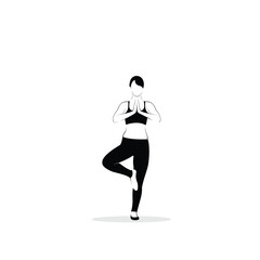 Fototapeta na wymiar Yoga Woman Logo Silhouette