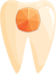 Clean tooth gem icon cartoon vector. Dental care. Crystal female