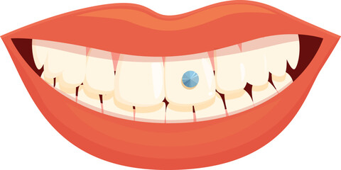 Woman smile icon cartoon vector. Tooth gem. Care dent