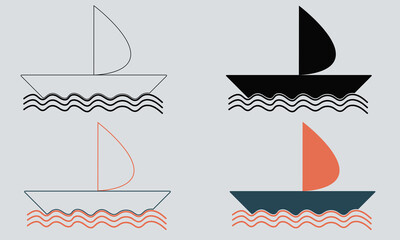Boat Icon Set. Travelling Symbol Design. 
