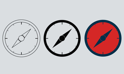 Compass Icon Set. Travelling Symbol Design