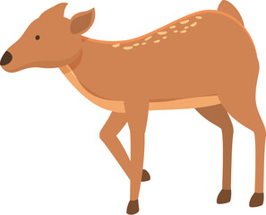 Nature doe icon cartoon vector. Forest animal. Fawn tail