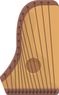 Gusli instrument icon cartoon vector. Music kannel. Guitar wood