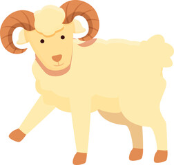 Joking ram icon cartoon vector. Goat animal. Wild mascot