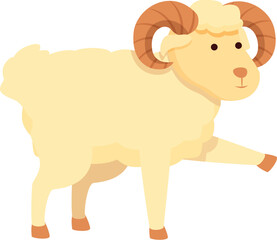 Badge ram icon cartoon vector. Wild animal. Wild mascot