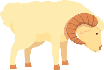 Big ram icon cartoon vector. Goat animal. Wild capricorn