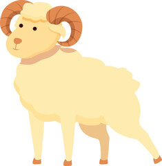 Cute ram icon cartoon vector. Sheep head. Nature mascot