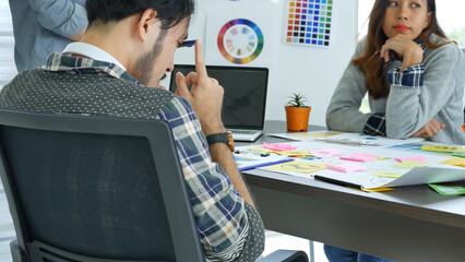 Business strategy team report chart, graph, infographic data analyze financial report plan. Hands team partner planning marketing finance statistics sale report with excel spreadsheet accountting