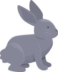 Fototapeta na wymiar Grey farm rabbit icon cartoon vector. Cute pet. Wild figure