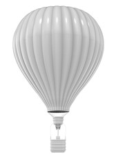 White Hot Air Balloon isolated. PNG transparency