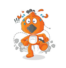 hudhud bird running illustration. character vector