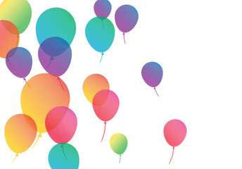 Confetti background with Party poppers and air balloons isolated. Festive vector illustration.Lettering Happy Birthday To You