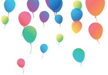 Confetti background with Party poppers and air balloons isolated. Festive vector illustration.Lettering Happy Birthday To You