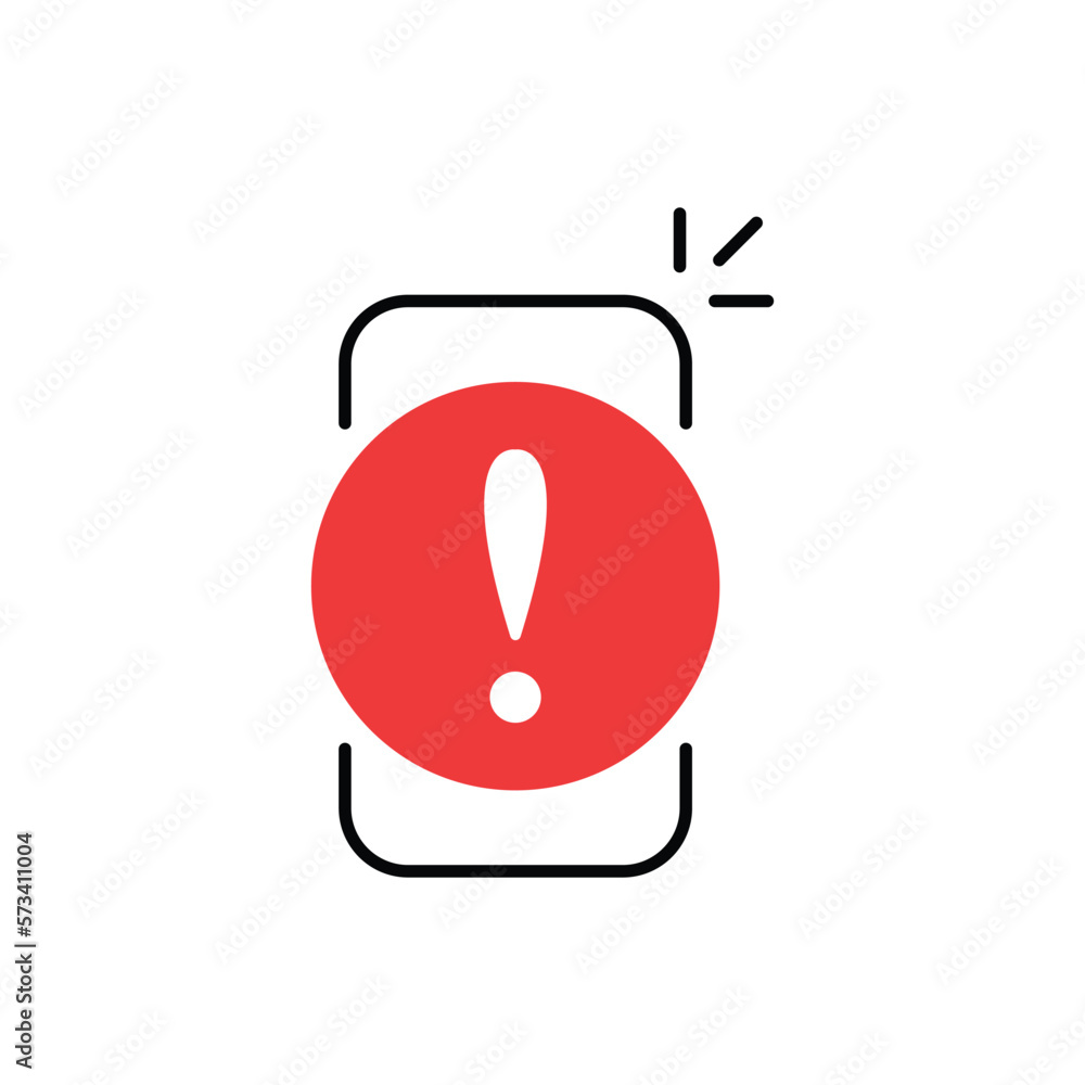 Poster emergency call or alert icon with simple phone. flat outline trend modern access logotype graphic we