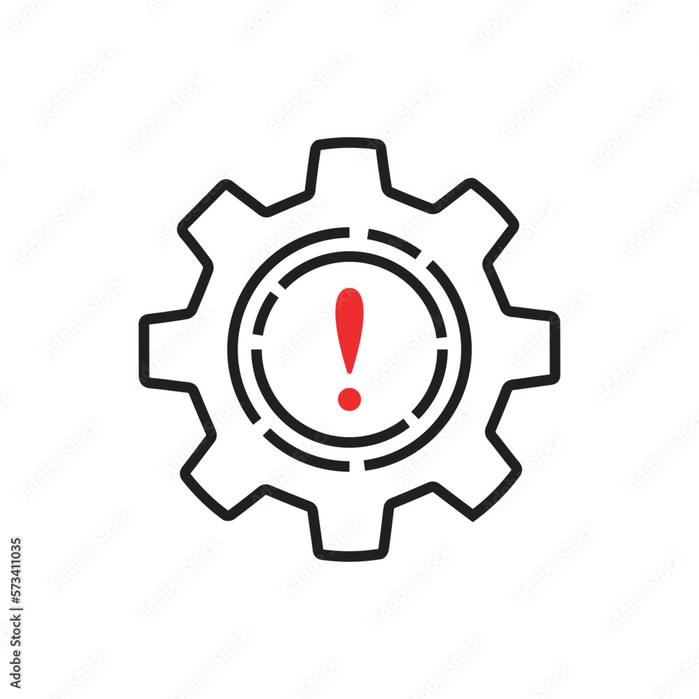 Poster thin line failure icon with broken operational process. concept of repair or maintenance symbol. fla