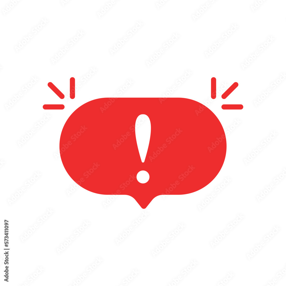 Poster important or urgent icon with red speech bubble. flat trend modern speechbubble sms logotype graphic