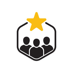 client loyalty or customer satisfaction icon. concept of positive testimonial for great effective business. flat style trend modern membership logotype graphic design web element isolated on white