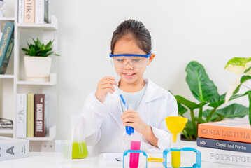 Asia little girl science