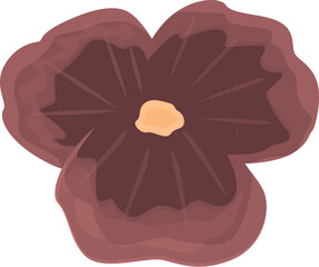 Brown flower icon cartoon vector. Floral spring. Corner violet