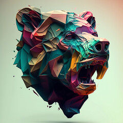 Abstract low poly art of a bear