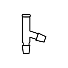 Chemistry science laboratory outline vector icon. Pharmacy and chemistry, education and science elements and equipment	