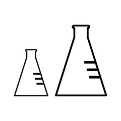 Chemistry science laboratory outline vector icon. Pharmacy and chemistry, education and science elements and equipment	