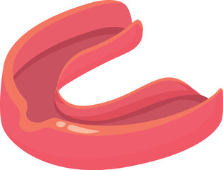 Red mouthguard icon cartoon vector. Boxing equipment. Teeth protect