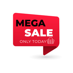 mega sale discount product text stay shape red text box