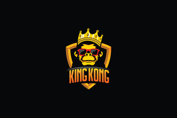 logo template kingkong, kingkong vector illustration on isolated background.