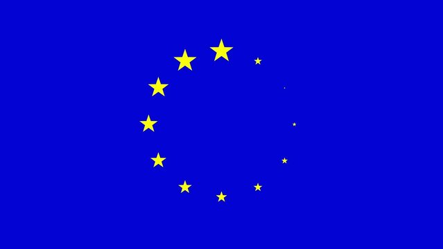 European Europe flag animation stars circle preloader loop