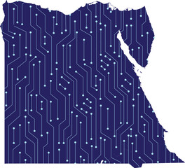 Map of Egypt, network line,dot and structure on dark background with Map Egypt, Circuit board. Vector illustration. Eps 10
