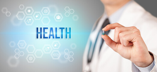 Close-up of a doctor giving you a pill