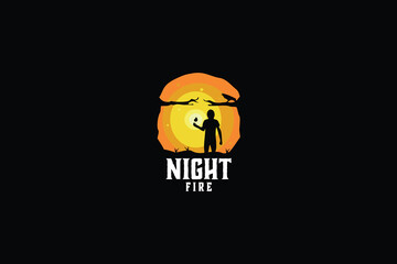 Template abstract Logo night fire vector
