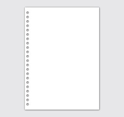 Realistic blank paper sheet design. Paper sheet vector design.