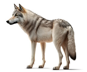 Fototapeta premium Wolf side view, isolated on transparent background. Generative Ai