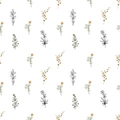 Pattern dried flower background natural yellow 
