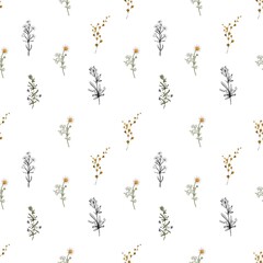 Pattern dried flower background natural yellow 